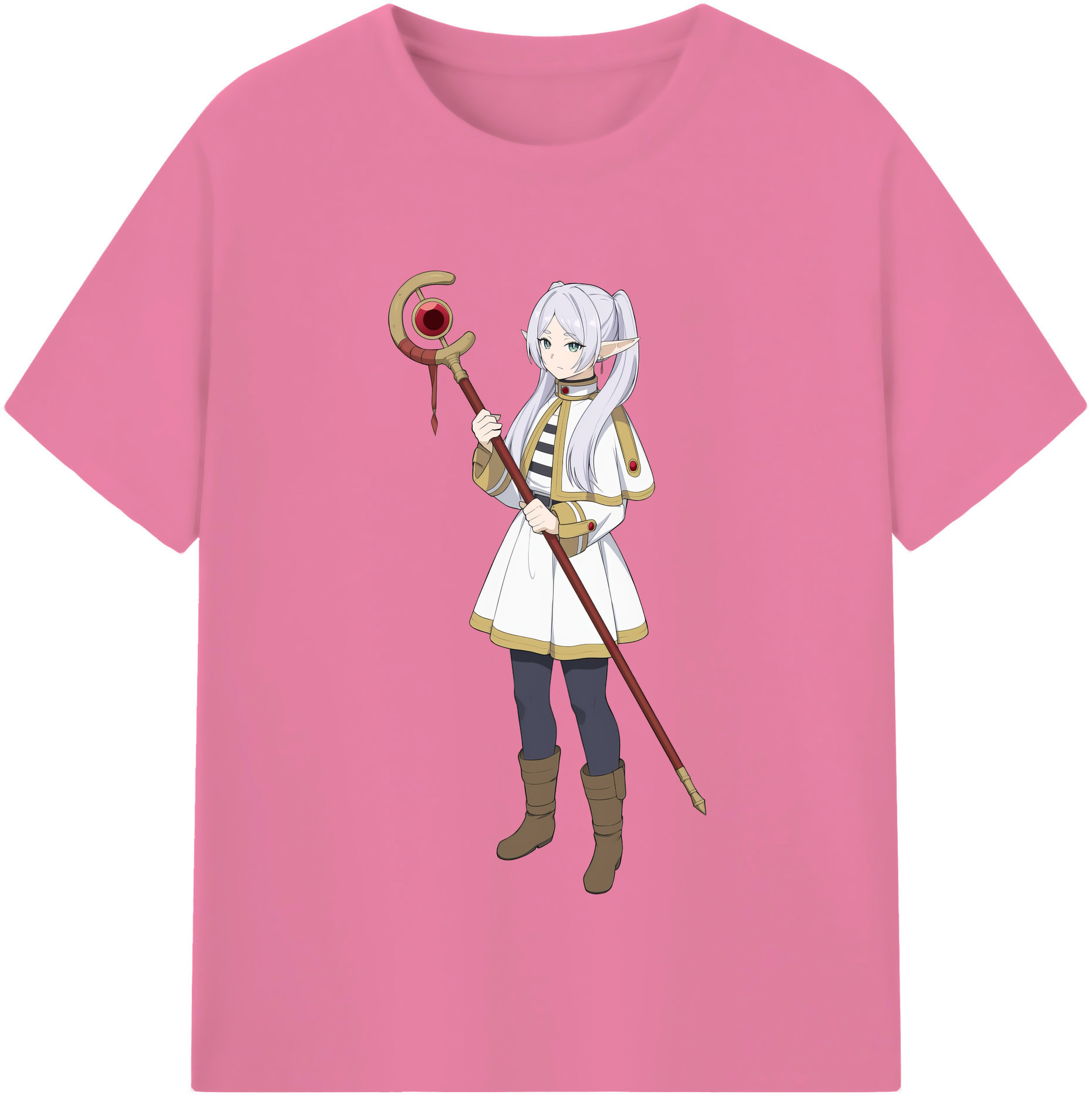 （画像用） 葬送のフリーレン Frieren 綿100％半袖Tシャツ（フロントプリント）